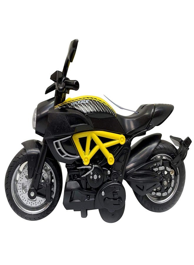 SELLMONK Die-cast Motorcycle Model Toy for Kids Pull Back Simulation Metal Racing Motorcycle with Sound/Light Die-Cast Model Bike for Kids Boys Assorted Color (Pack of 5 ) - Image 2